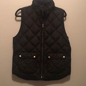Black J Crew Quilted Down Vest